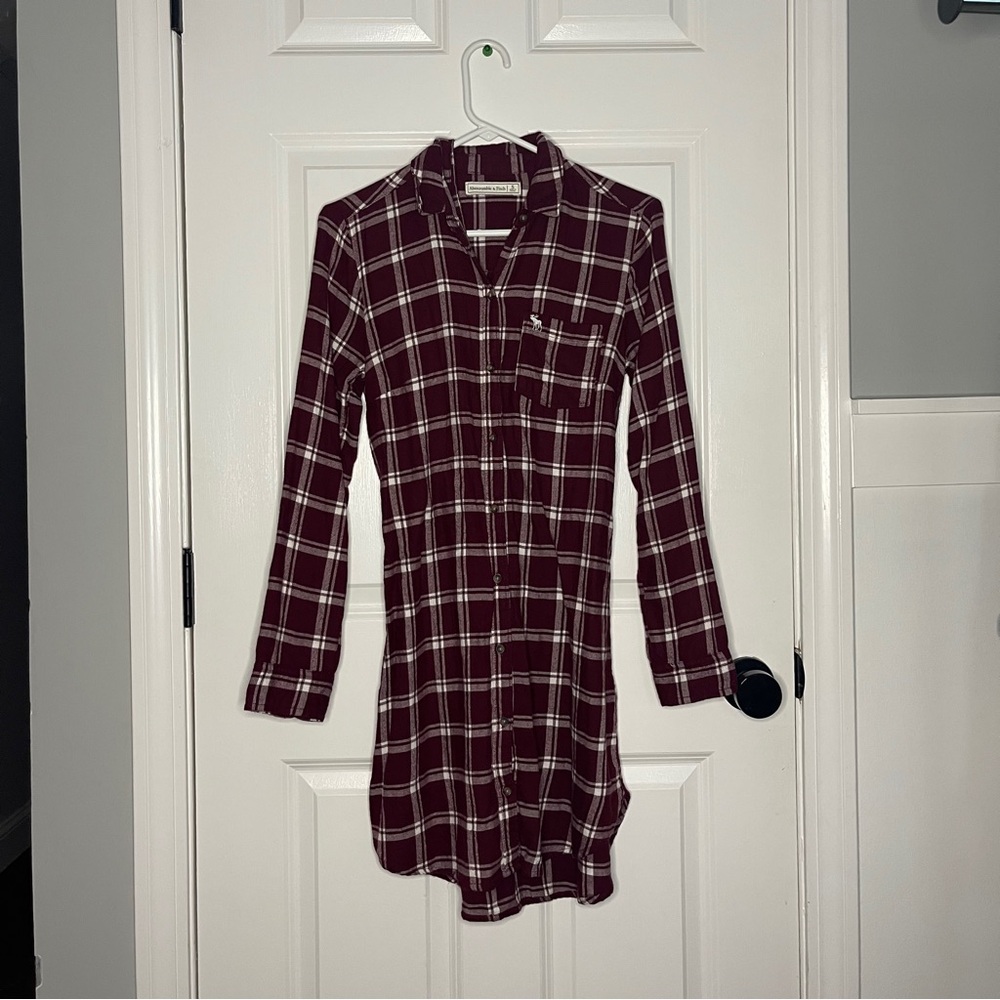 Abercrombie & Fitch Plaid Flannel Button-Up Dress